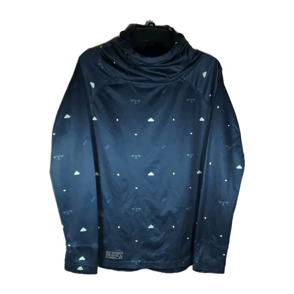 Saga Tek Outerwear Women's SZ Small Blue Lightweight Logo Hooded Ski Pullover